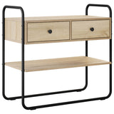 Console Table Sonoma Oak 80 x 40 x 75 cm Engineered Wood - Front View