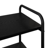 Console Table Black Oak 80 x 35 x 75 cm Engineered Wood - Rear View