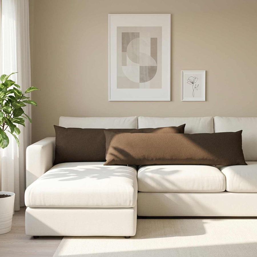 Throw Pillow HEERLEN Brown 40 x 145 cm Fabric
