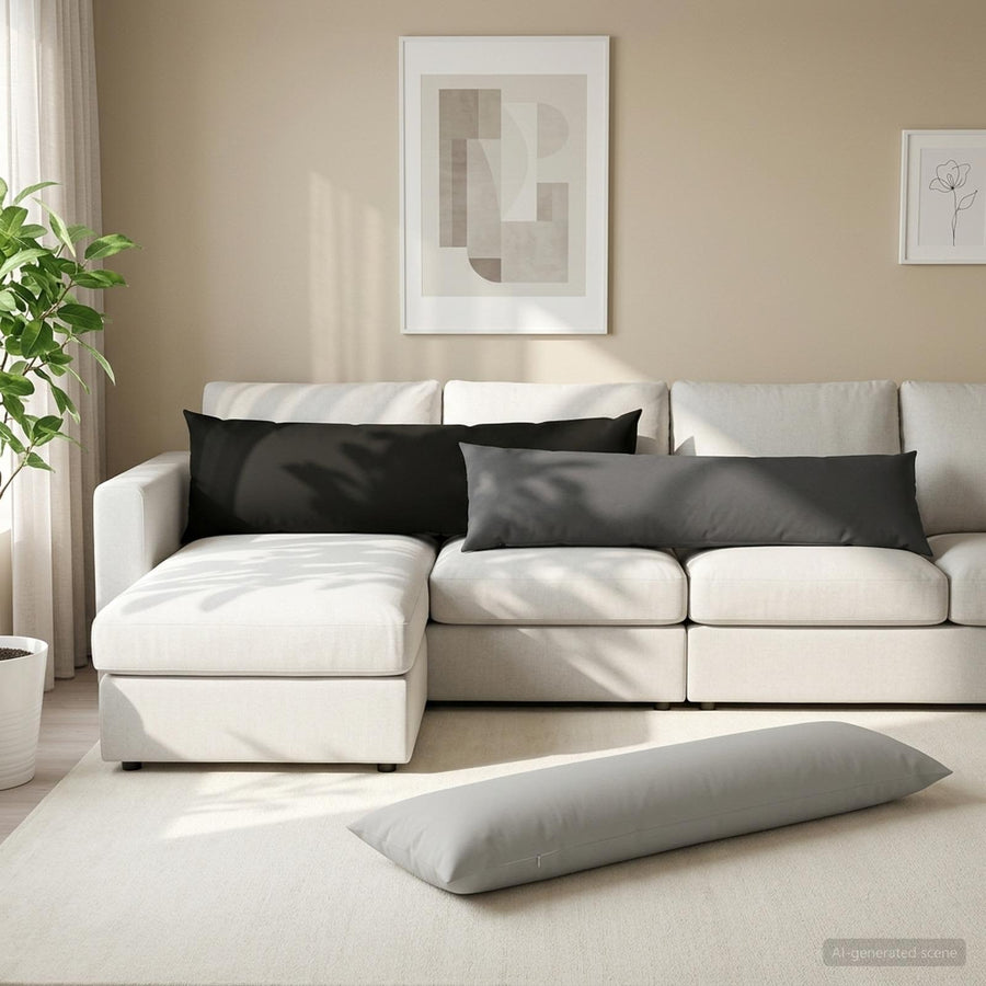 Cushion with Pillow HEERLEN 2 pcs Black Polyester
