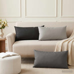 Throw Pillow 2 pcs HEERLEN Anthracite 40 x 80 cm Polyester