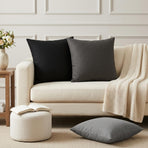 Throw Pillow 2 pcs HEERLEN Light Grey 50 x 50 cm Fabric