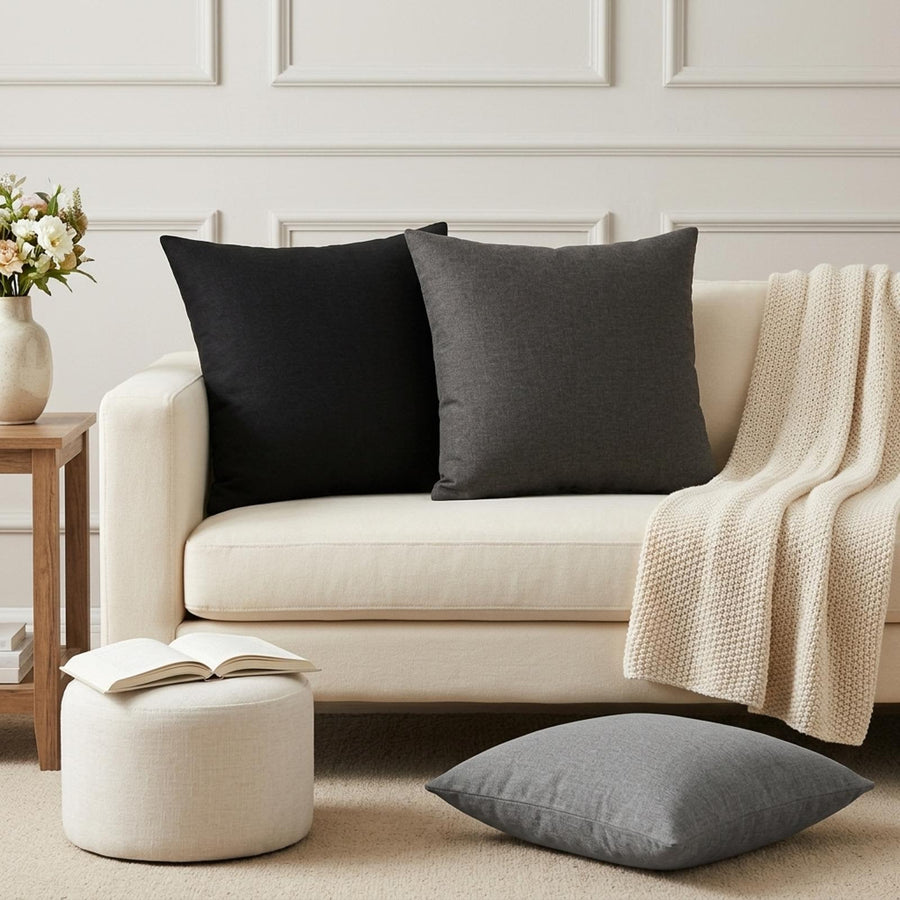 Throw Pillow 2 pcs HEERLEN Light Grey 50 x 50 cm Fabric
