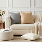Throw Pillow 2 pcs HEERLEN White 45 x 45 cm Fabric