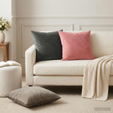 Cushion with Pillow HEERLEN 6 pcs Dark Grey Velvet