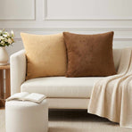 Throw Pillow 6 pcs HEERLEN Light Brown 45 x 45 cm Flannel