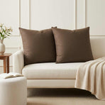 Throw Pillow 2 pcs HEERLEN Brown 60 x 60 cm Fabric