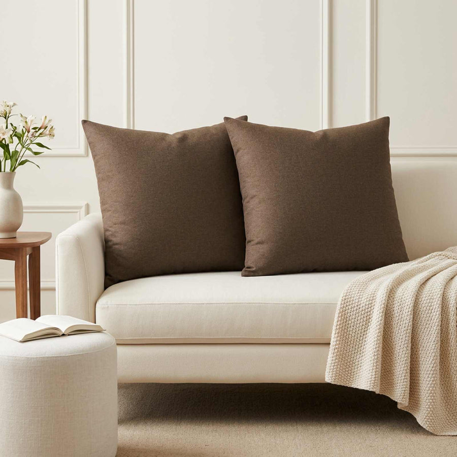 Throw Pillow 2 pcs HEERLEN Brown 60 x 60 cm Fabric