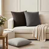 Cushion with Pillow HEERLEN 2 pcs Anthracite Polyester - Side View