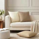 Cushion with Pillow HEERLEN 2 pcs Cream Polyester