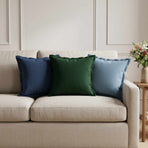 Cushion 2 pcs HOUTEN Dark Green 40 x 40 cm Faux Linen