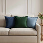 Cushion 2 pcs HOUTEN Dark Green 40 x 40 cm Faux Linen