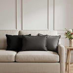 Cushion 2 pcs HOUTEN Light Grey 30 x 50 cm Faux Linen