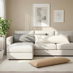 Cushion 2 pcs HOUTEN Cloud Grey 40 x 145 cm Faux Linen