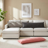 Cushion with Pillow HOUTEN 2 pcs Light Grey Velvet