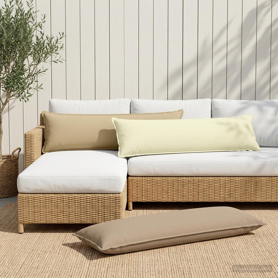 Throw Pillow HOUTEN Cream 40 x 145 cm Polyester