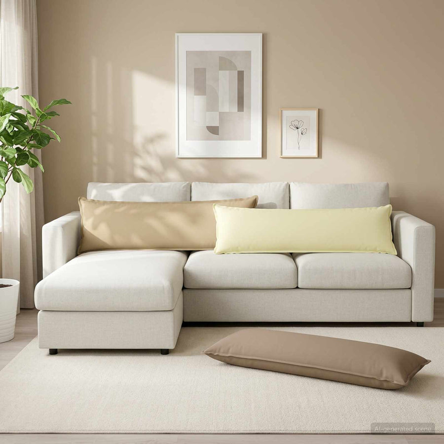 Throw Pillow HOUTEN Cream 40 x 145 cm Polyester