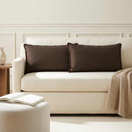 Throw Pillow 2 pcs HOUTEN Brown 40 x 80 cm Faux Linen