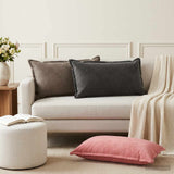 Cushion with Pillow HOUTEN 2 pcs Dark Grey Velvet