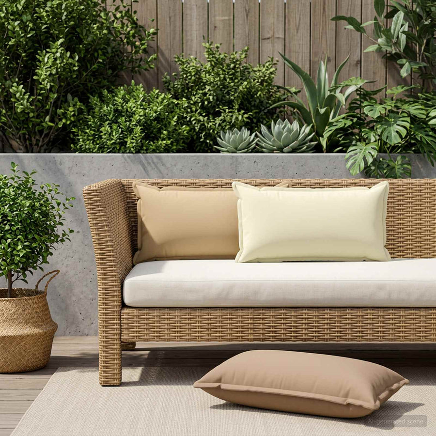 Throw Pillow 6 pcs HOUTEN Cream 40 x 80 cm Polyester