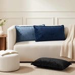 Throw Pillow 2 pcs HOUTEN Black 40 x 80 cm Flannel