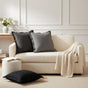 Cushion 12 pcs HOUTEN Black 50 x 50 cm Faux Linen