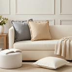 Throw Pillow 2 pcs HOUTEN Cream 50 x 50 cm Faux Linen