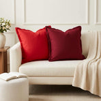 Throw Pillow 2 pcs HOUTEN Wine Red 45 x 45 cm Faux Linen