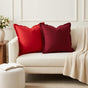 Throw Pillow 2 pcs HOUTEN Wine Red 45 x 45 cm Faux Linen