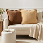 Throw Pillow 6 pcs HOUTEN Taupe 50 x 50 cm Flannel