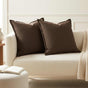 Throw Pillow 2 pcs HOUTEN Taupe 60 x 60 cm Faux Linen