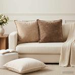 Cushion 2 pcs HOUTEN Cream 60 x 60 cm Chenille Fabric