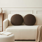 Throw Pillow 6 pcs HEERLEN Brown Ø 40 cm Fabric