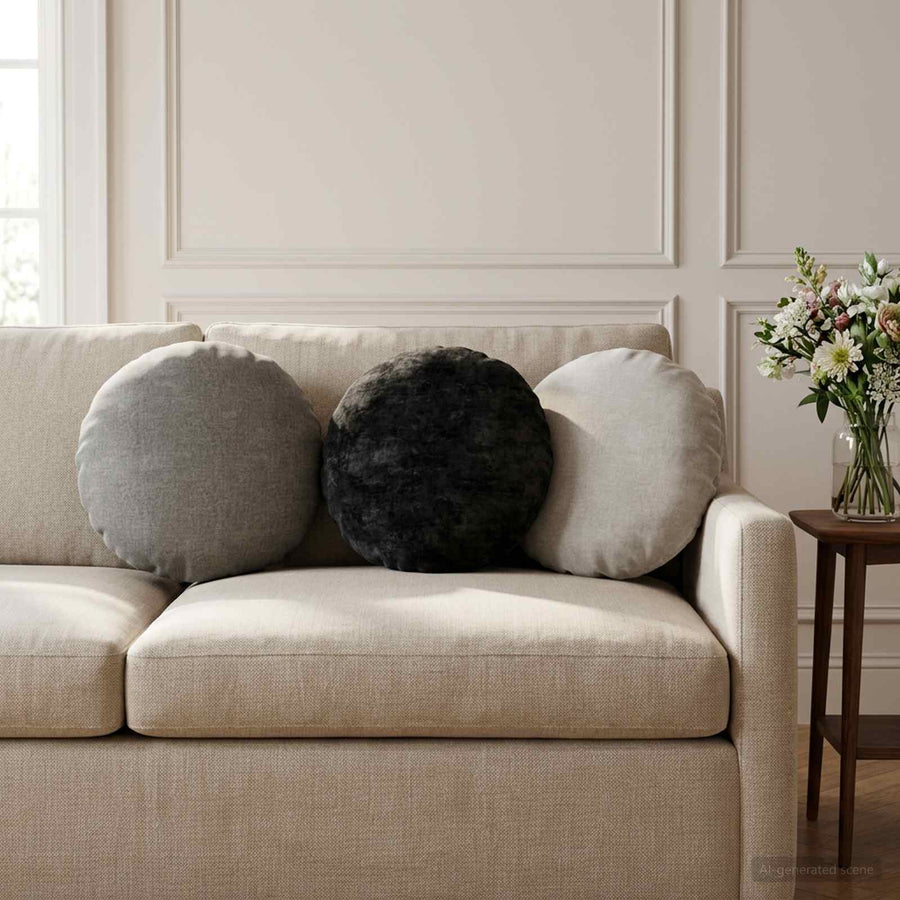 Throw Pillow 2 pcs HEERLEN Light Grey Dia. 40 cm