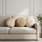 Throw Pillow 6 pcs HEERLEN Cream Dia. 40 cm Chenille Fabric