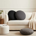 Cushion with Pillow HEERLEN 2 pcs Light Grey Fabric