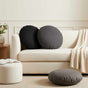 Throw Pillow 6 pcs HEERLEN Black Ø 50 cm Fabric