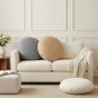 Throw Pillow 2 pcs HEERLEN White Dia. 50 cm Fabric