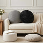 Cushion 2 pcs HEERLEN Light Grey Ø 50 cm Chenille Fabric