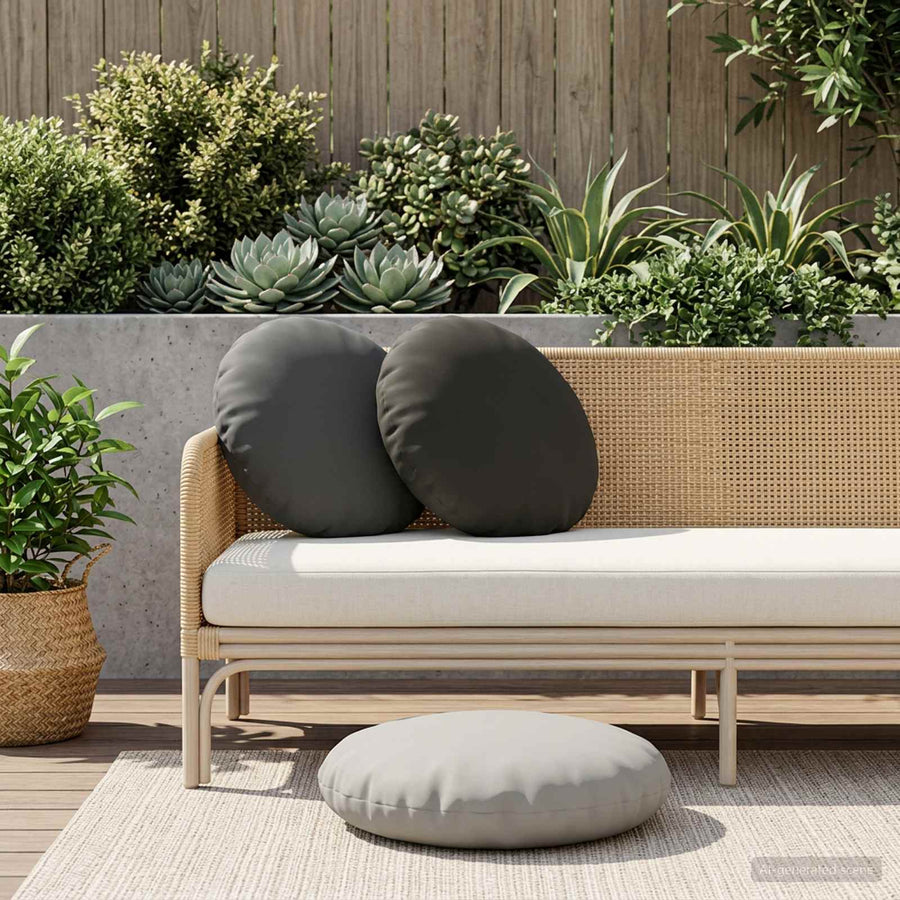 Cushion with Pillow HEERLEN 2 pcs Anthracite Polyester