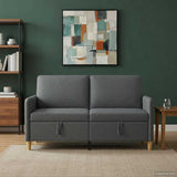 Sofa with Storage Dark Grey 152 x 78 x 87 cm Polyester