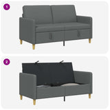 Sofa with Storage Dark Grey 152 x 78 x 87 cm Polyester - Rear View
