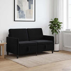 Sofa With Storage 2-Seater Black 152 x 78 x 87 cm Polyester