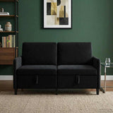 Sofa with Storage Black 152 x 78 x 87 cm Polyester