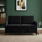 Sofa With Storage 2-Seater Black 152 x 78 x 87 cm Polyester