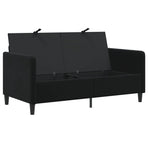 Sofa With Storage 2-Seater Black 152 x 78 x 87 cm Polyester
