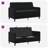 Sofa with Storage Black 152 x 78 x 87 cm Polyester