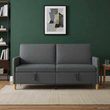 Sofa with Storage Dark Grey 172 x 78 x 87 cm Polyester