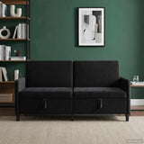 Sofa with Storage Black 172 x 78 x 87 cm Polyester