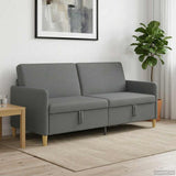 Sofa with Storage Dark Grey 192 x 78 x 87 cm Polyester - Side View